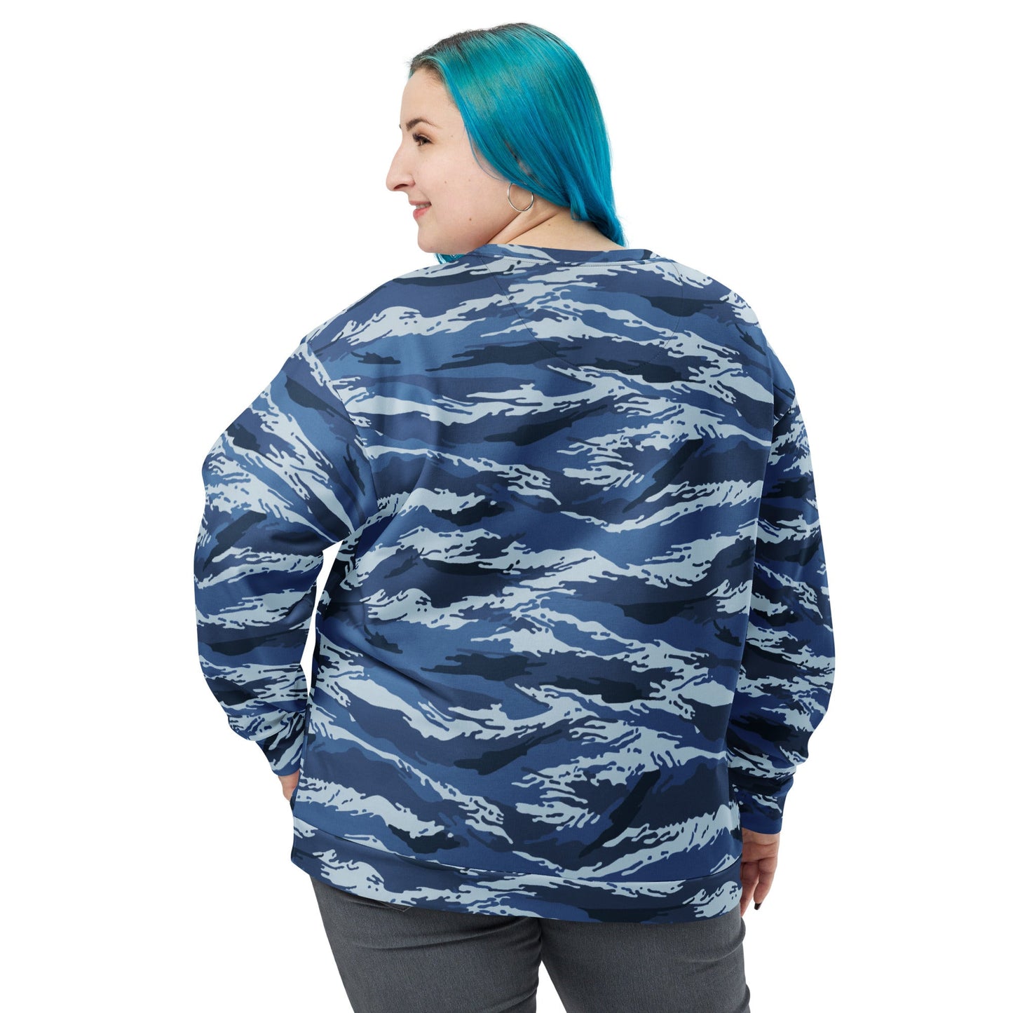 Russian Tiger Stripe Kamysh Blue CAMO Unisex Sweatshirt - Sweatshirts