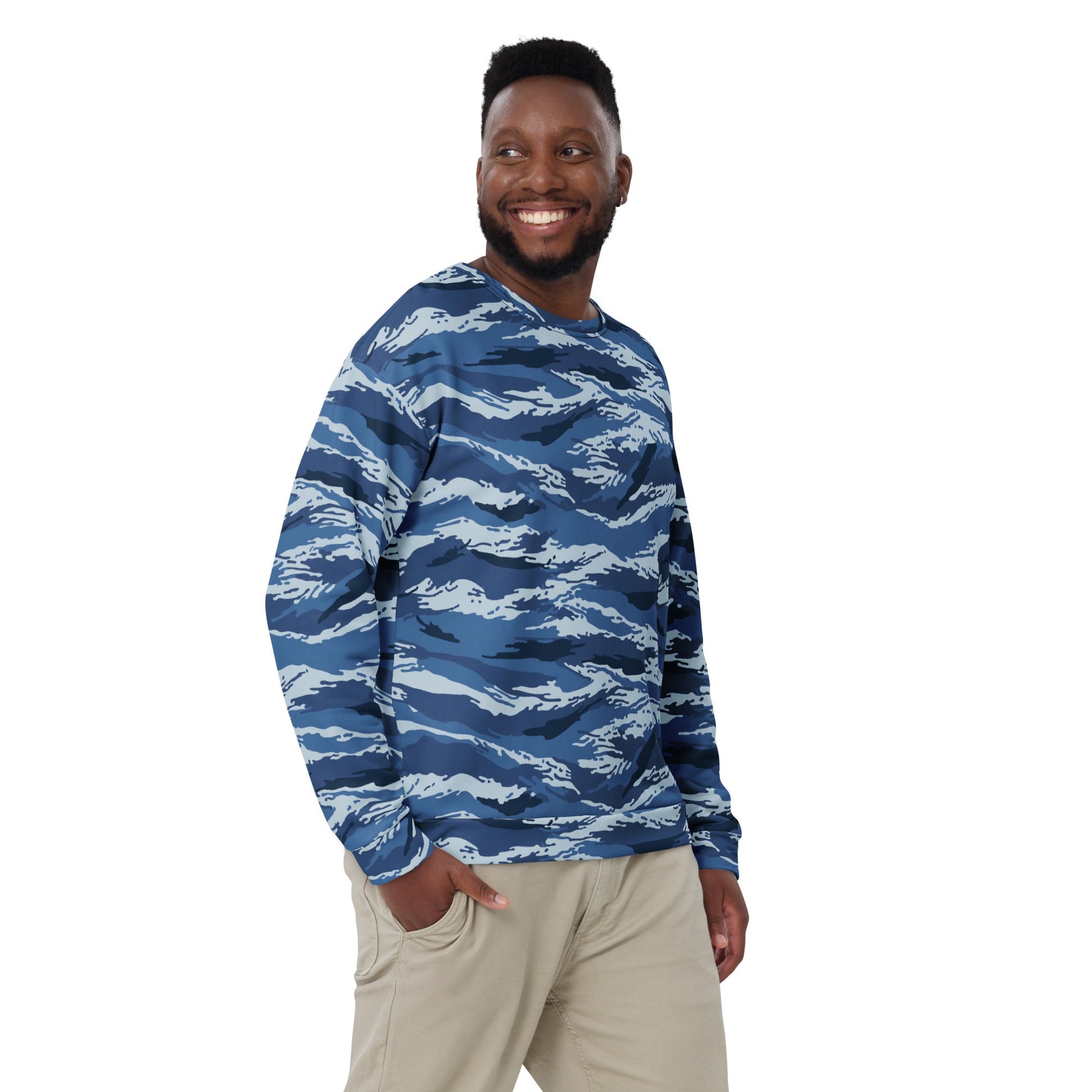 Russian Tiger Stripe Kamysh Blue CAMO Unisex Sweatshirt - Sweatshirts