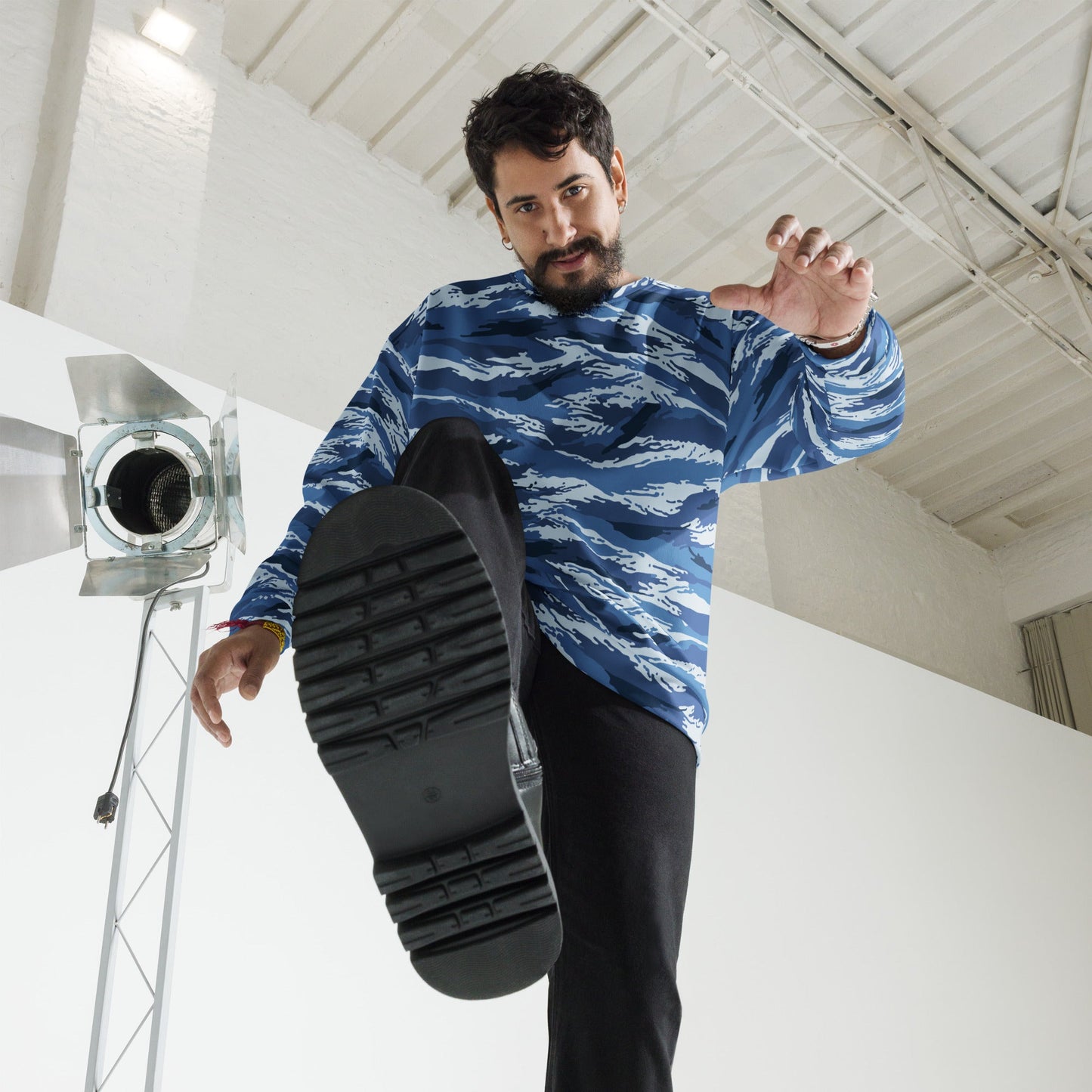 Russian Tiger Stripe Kamysh Blue CAMO Unisex Sweatshirt - Sweatshirts