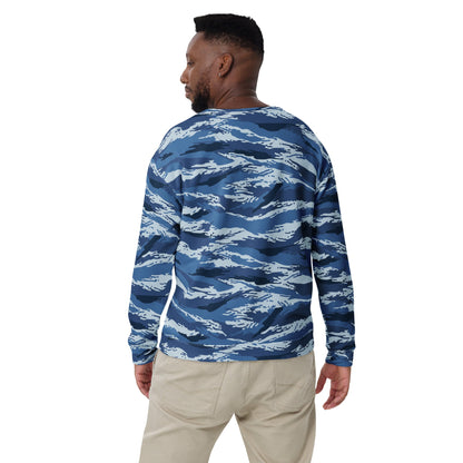 Russian Tiger Stripe Kamysh Blue CAMO Unisex Sweatshirt - Sweatshirts
