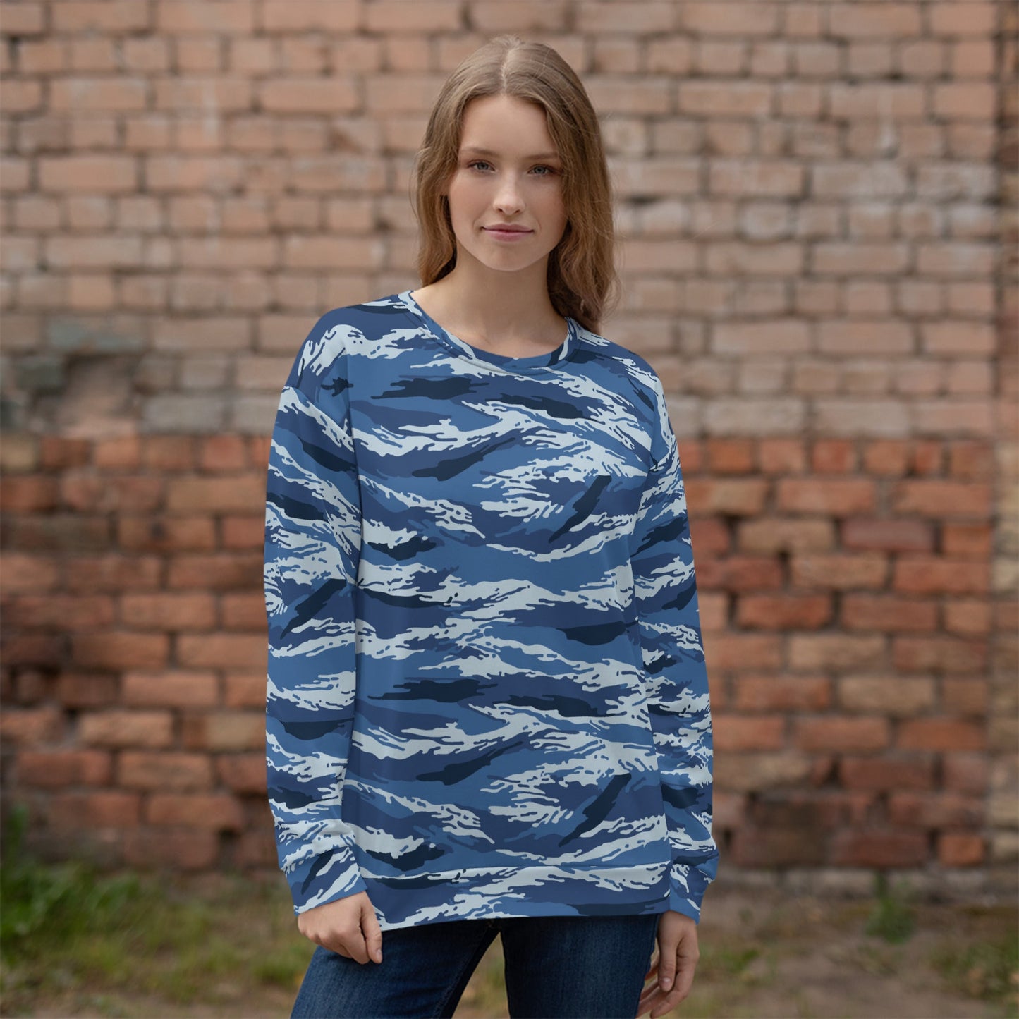 Russian Tiger Stripe Kamysh Blue CAMO Unisex Sweatshirt - Sweatshirts