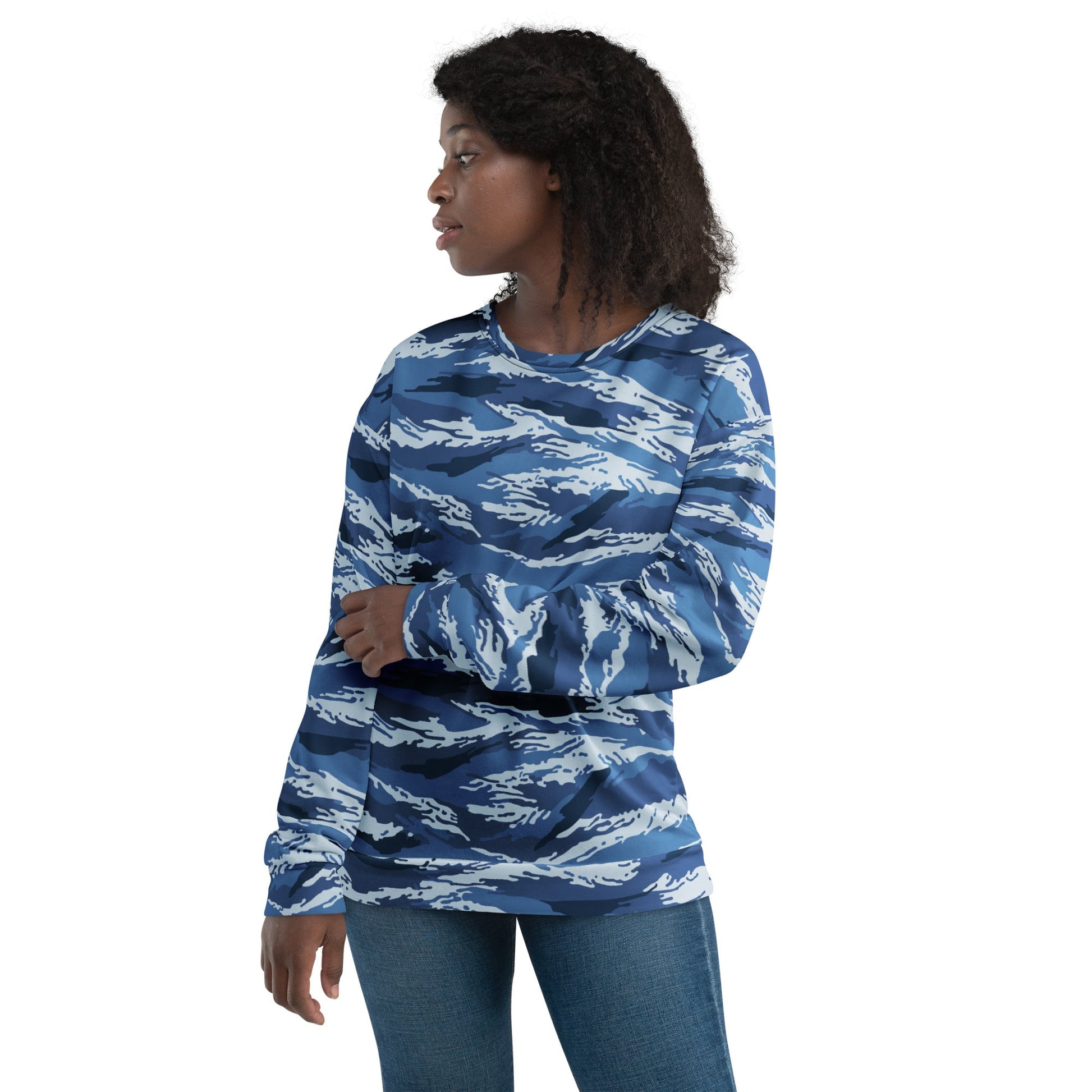 Russian Tiger Stripe Kamysh Blue CAMO Unisex Sweatshirt - Sweatshirts