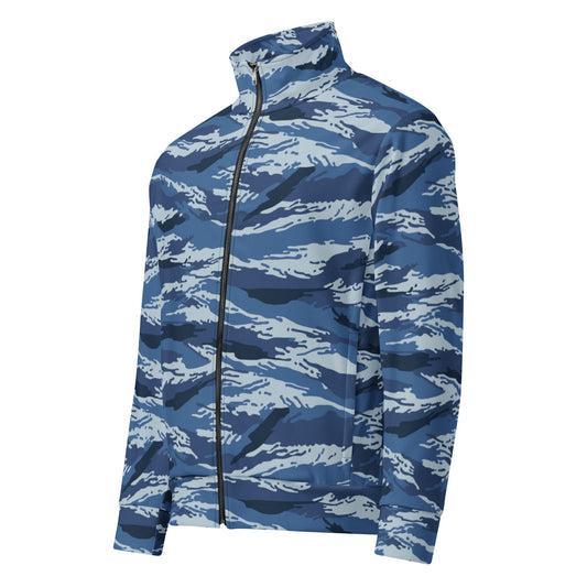 Russian Tiger Stripe Kamysh Blue CAMO Unisex track jacket - Track Jackets