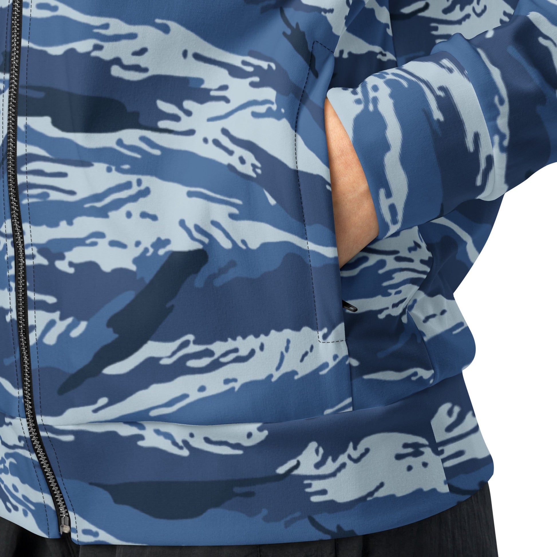 Russian Tiger Stripe Kamysh Blue CAMO Unisex track jacket - Track Jackets