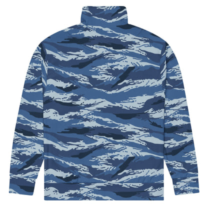 Russian Tiger Stripe Kamysh Blue CAMO Unisex track jacket - Track Jackets