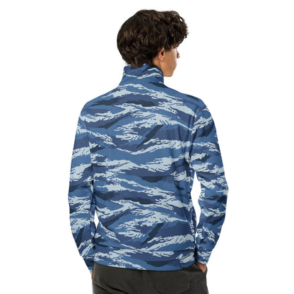 Russian Tiger Stripe Kamysh Blue CAMO Unisex track jacket - Track Jackets
