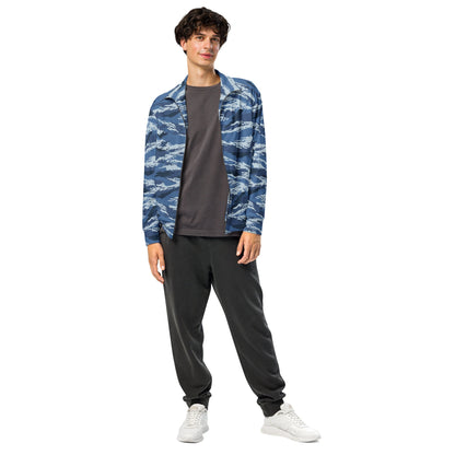 Russian Tiger Stripe Kamysh Blue CAMO Unisex track jacket - Track Jackets