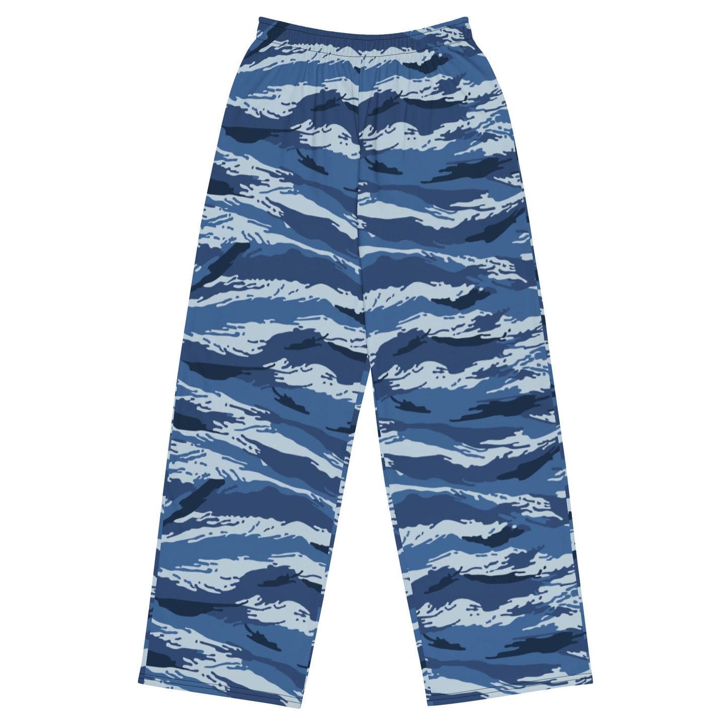 Russian Tiger Stripe Kamysh Blue CAMO unisex wide-leg pants - 2XS - Wide-leg Pants