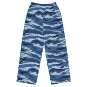Tiger Stripe Kamysh Blue CAMO Unisex Wide-Leg Leisure Pants - 2XS
