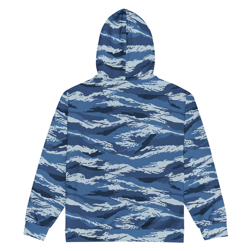 Tiger Stripe Kamysh Blue CAMO Unisex Zip Hoodie