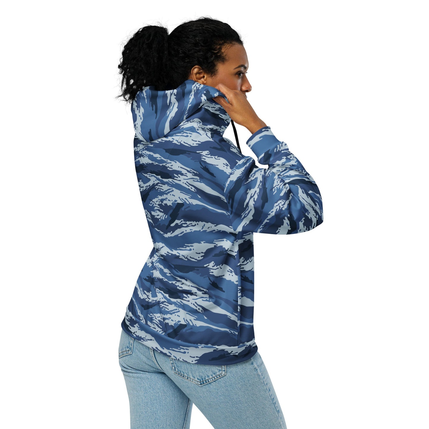 Russian Tiger Stripe Kamysh Blue CAMO Unisex zip hoodie - Zip Hoodies
