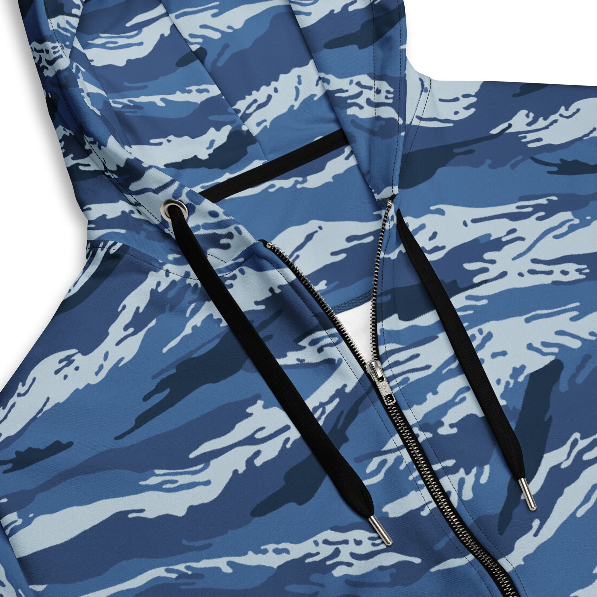 Russian Tiger Stripe Kamysh Blue CAMO Unisex zip hoodie - Zip Hoodies