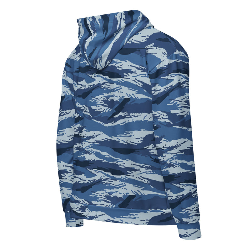 Tiger Stripe Kamysh Blue CAMO Unisex Zip Hoodie