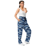 Tiger Stripe Kamysh Blue CAMO Unisex Wide-Leg Joggers