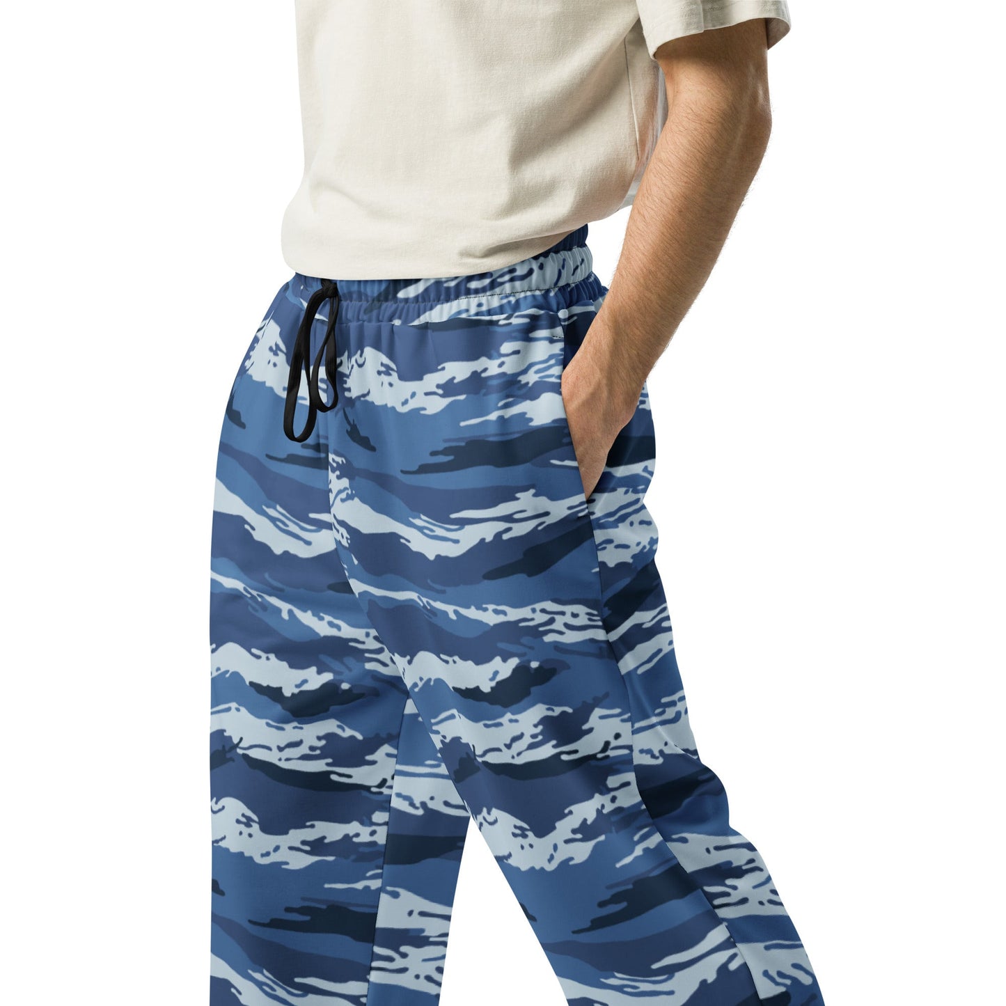 Russian Tiger Stripe Kamysh Blue CAMO Wide-leg joggers - Joggers