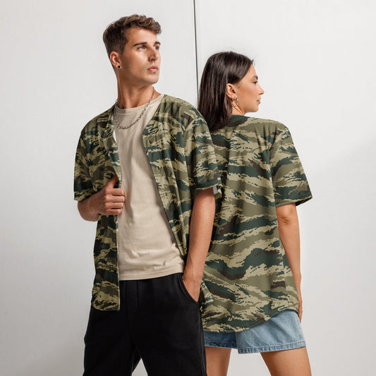 Russian Tiger Stripe Kamysh Green CAMO baseball jersey - 2XS - Baseball Jerseys