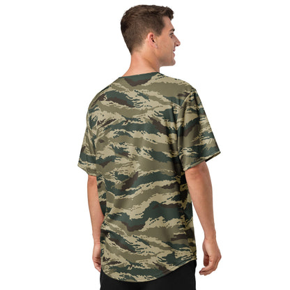 Russian Tiger Stripe Kamysh Green CAMO baseball jersey - Baseball Jerseys