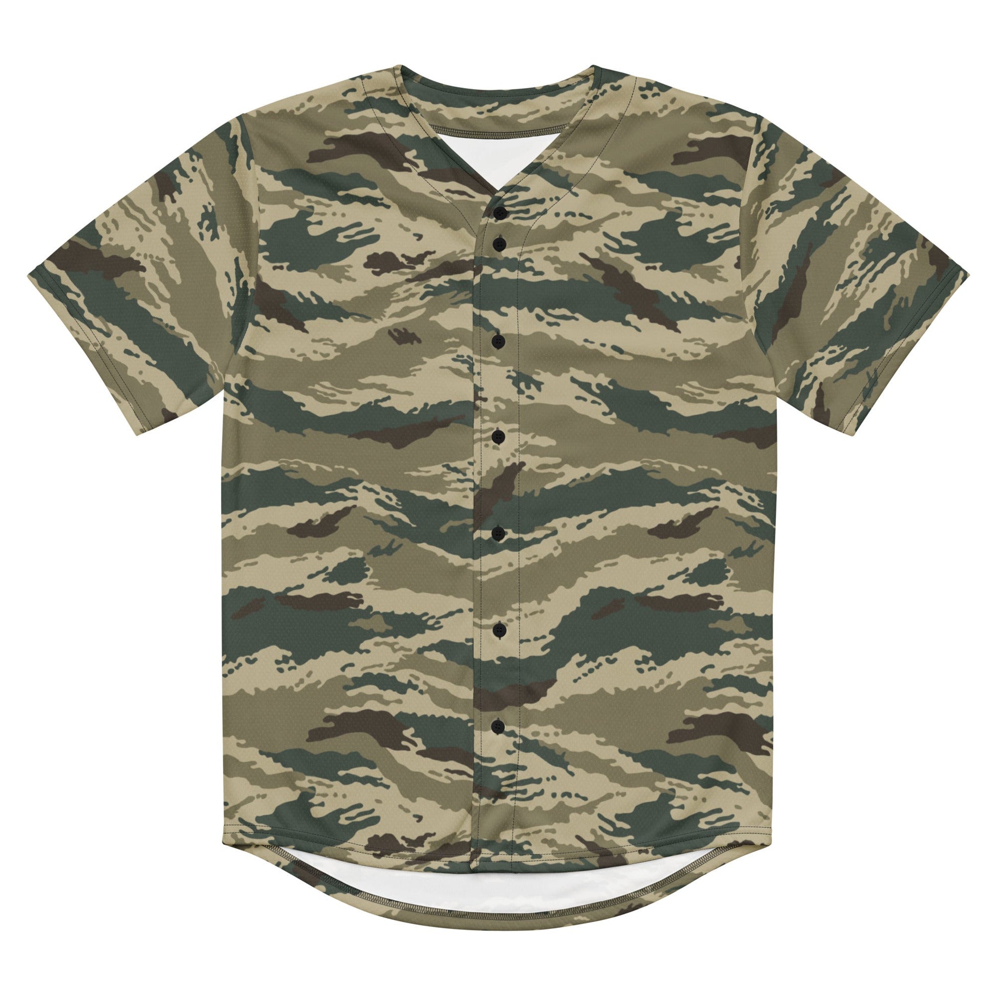 Russian Tiger Stripe Kamysh Green CAMO baseball jersey - Baseball Jerseys