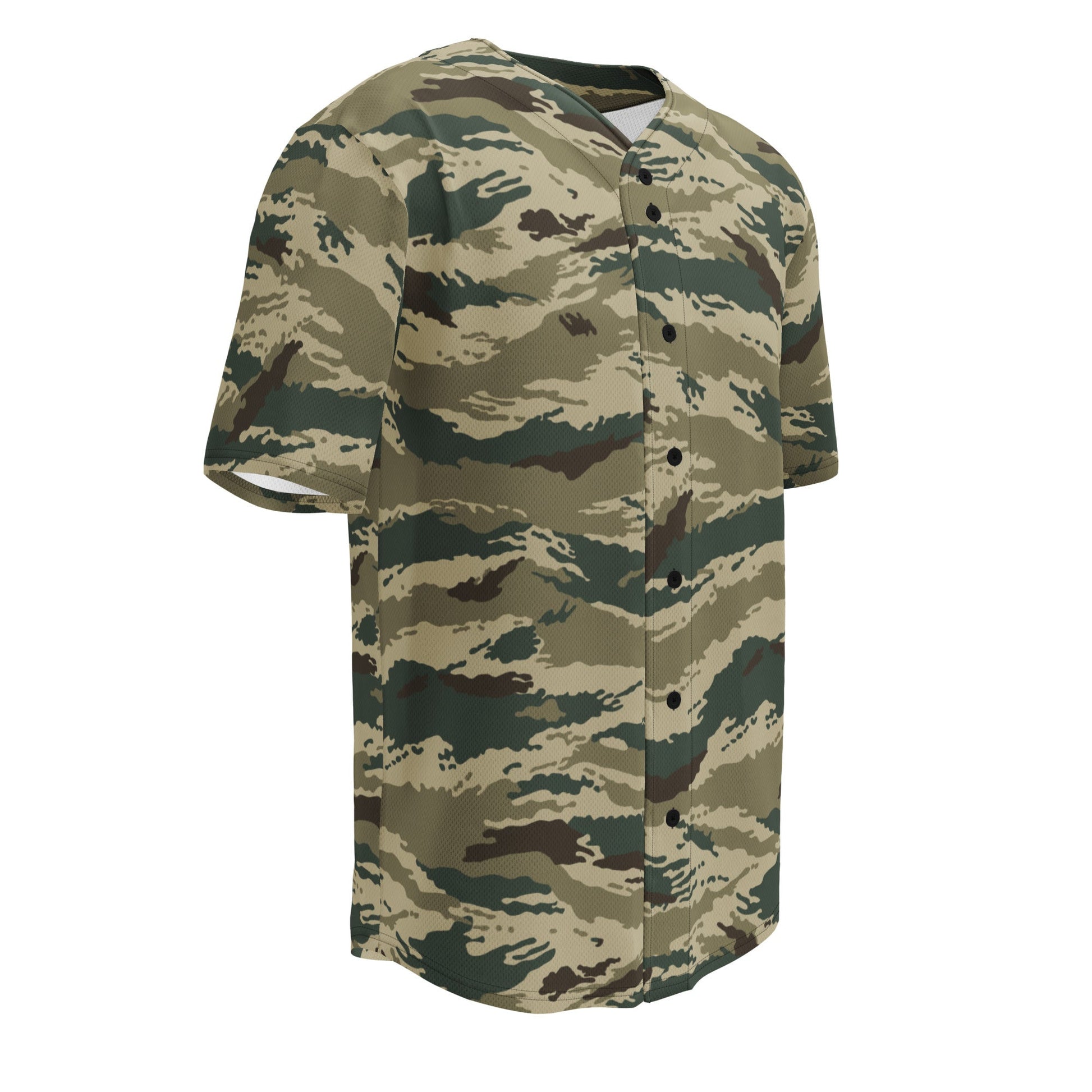 Russian Tiger Stripe Kamysh Green CAMO baseball jersey - Baseball Jerseys