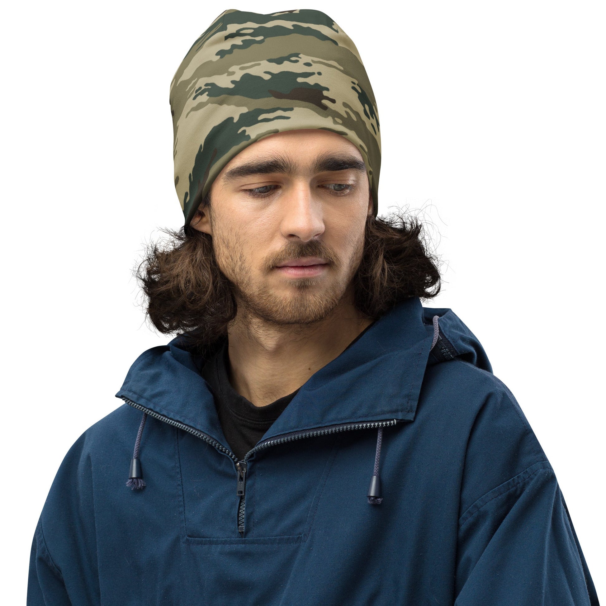 Russian Tiger Stripe Kamysh Green CAMO Beanie - Beanies