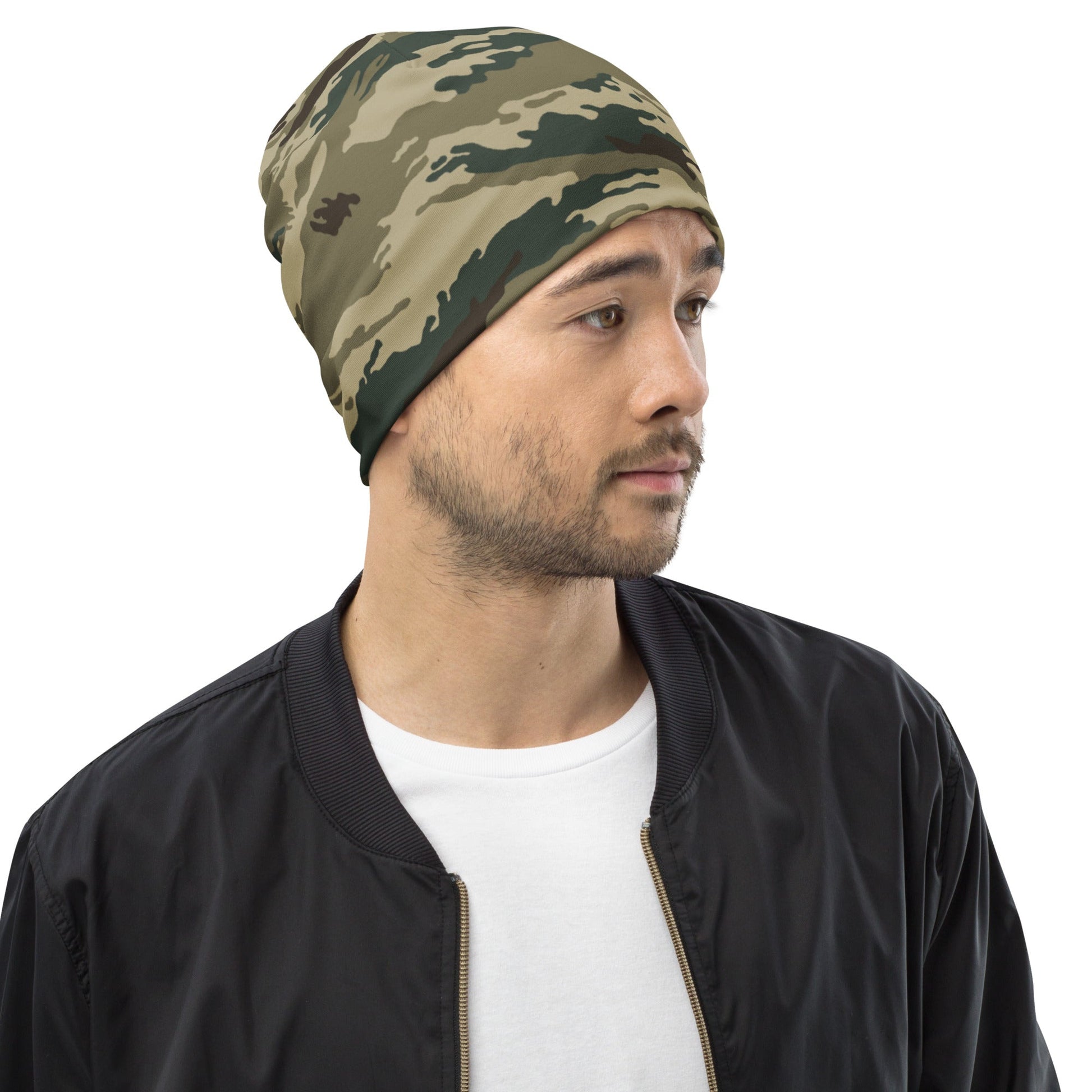 Russian Tiger Stripe Kamysh Green CAMO Beanie - Beanies