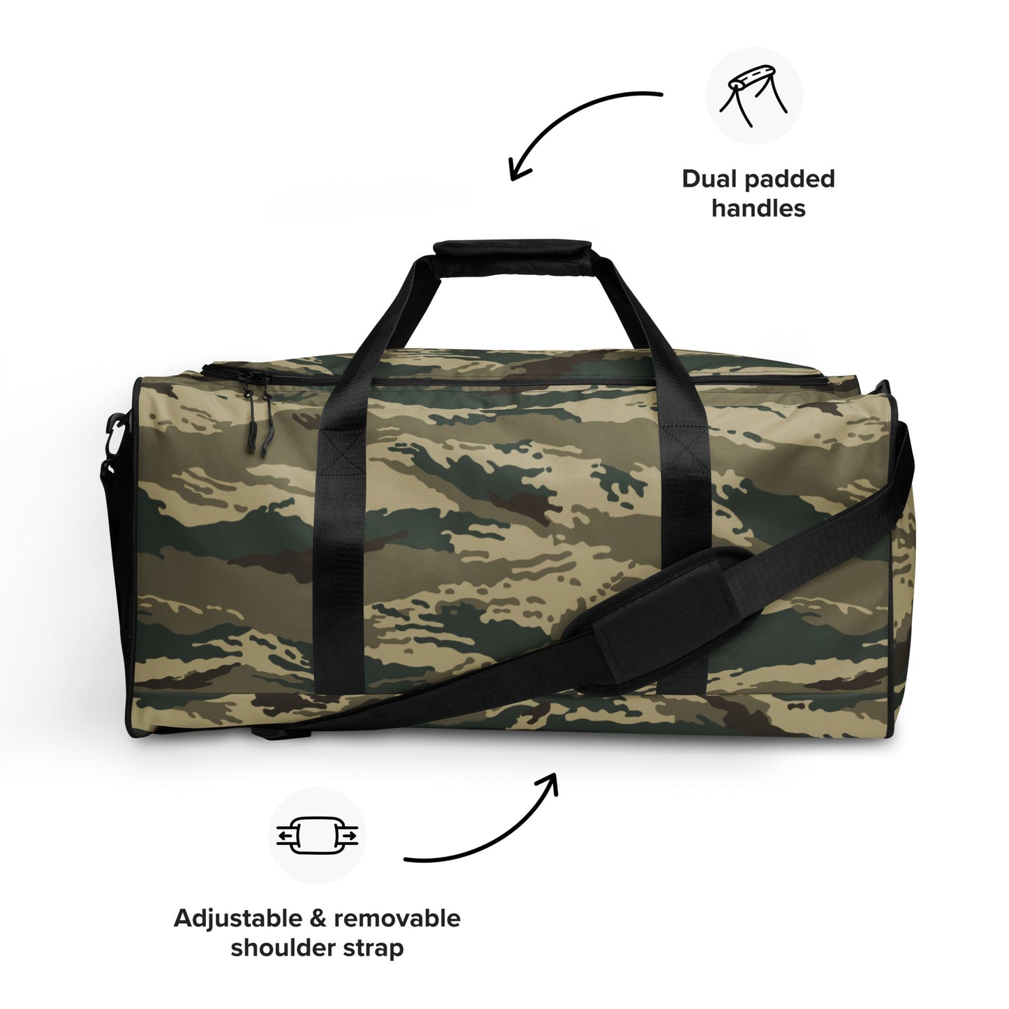 Russian Tiger Stripe Kamysh Green CAMO Duffle bag - Bags