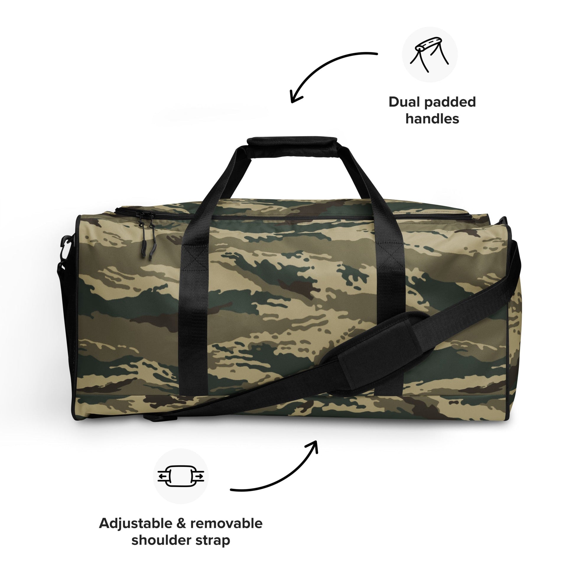 Russian Tiger Stripe Kamysh Green CAMO Duffle bag - Bags