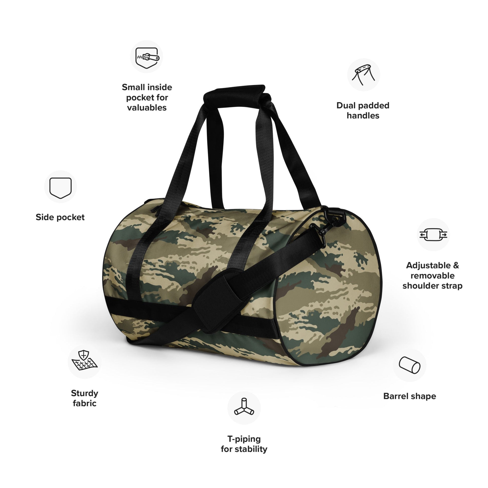 Russian Tiger Stripe Kamysh Green CAMO gym bag - Gym Bags