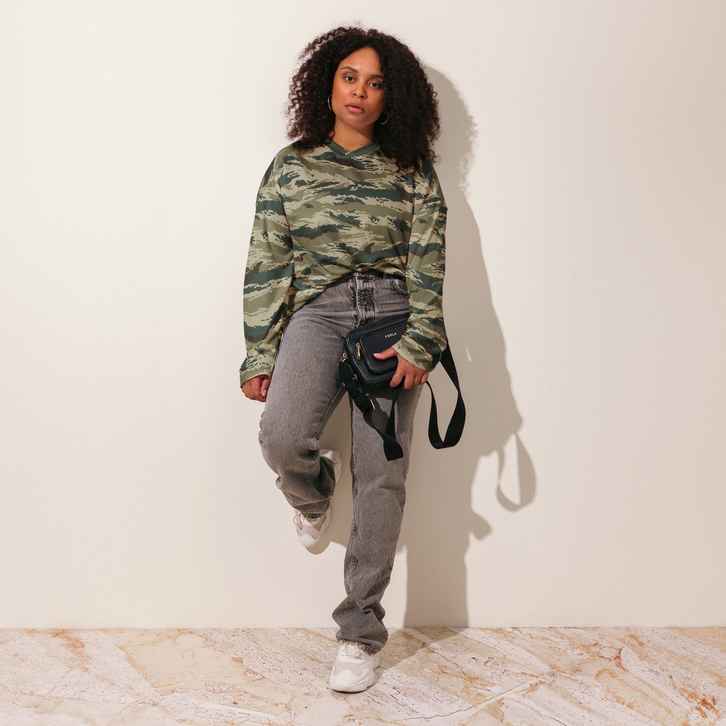 Russian Tiger Stripe Kamysh Green CAMO hockey fan jersey - Hockey Jerseys