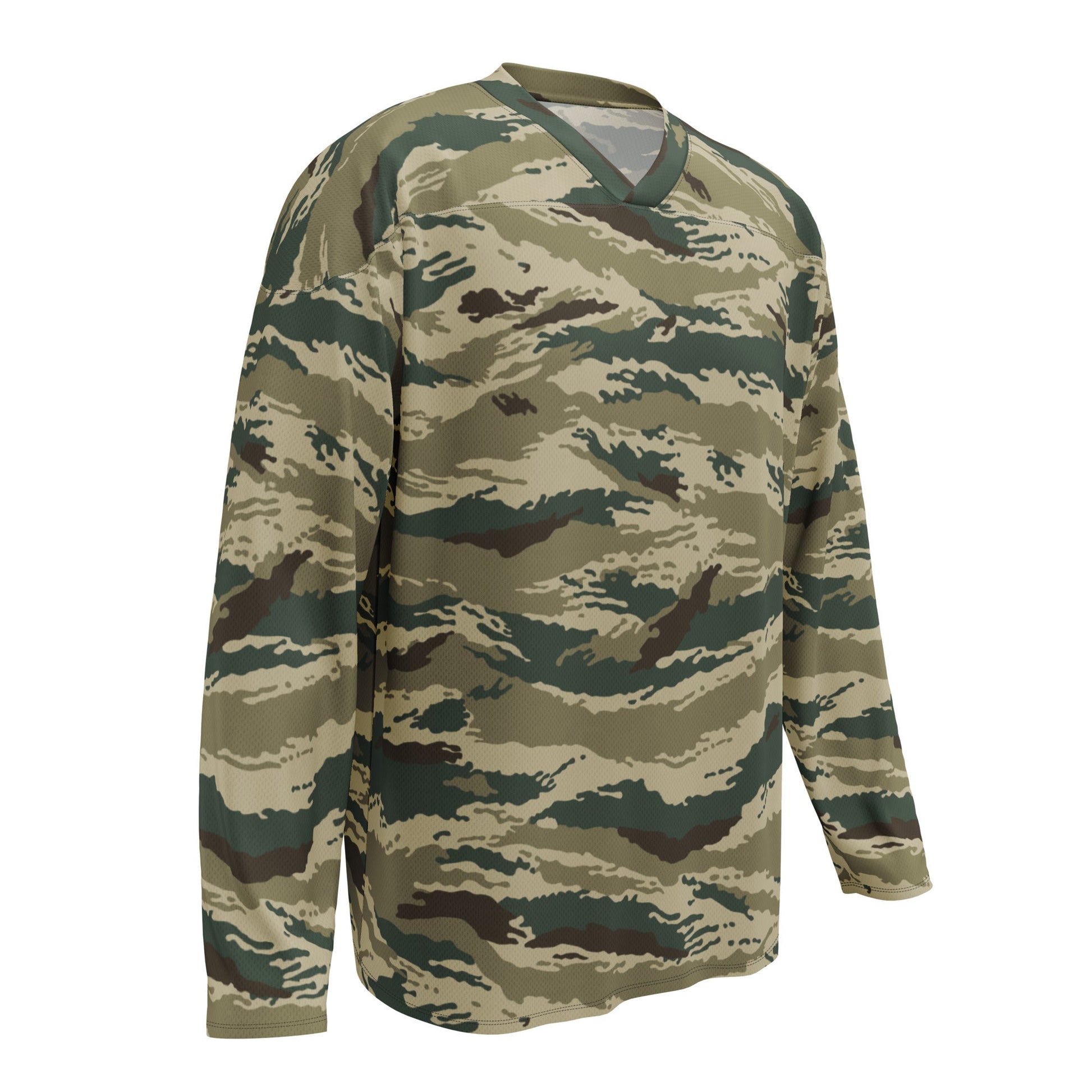 Russian Tiger Stripe Kamysh Green CAMO hockey fan jersey - Hockey Jerseys