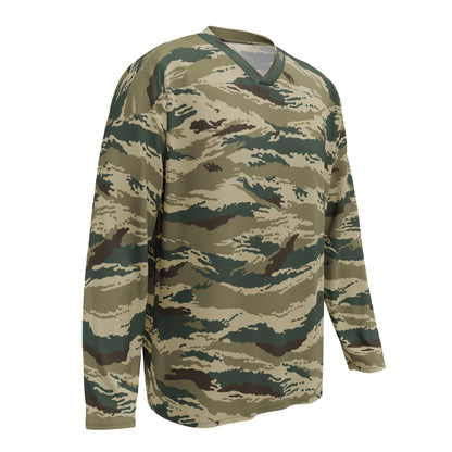 Russian Tiger Stripe Kamysh Green CAMO hockey fan jersey - Hockey Jerseys