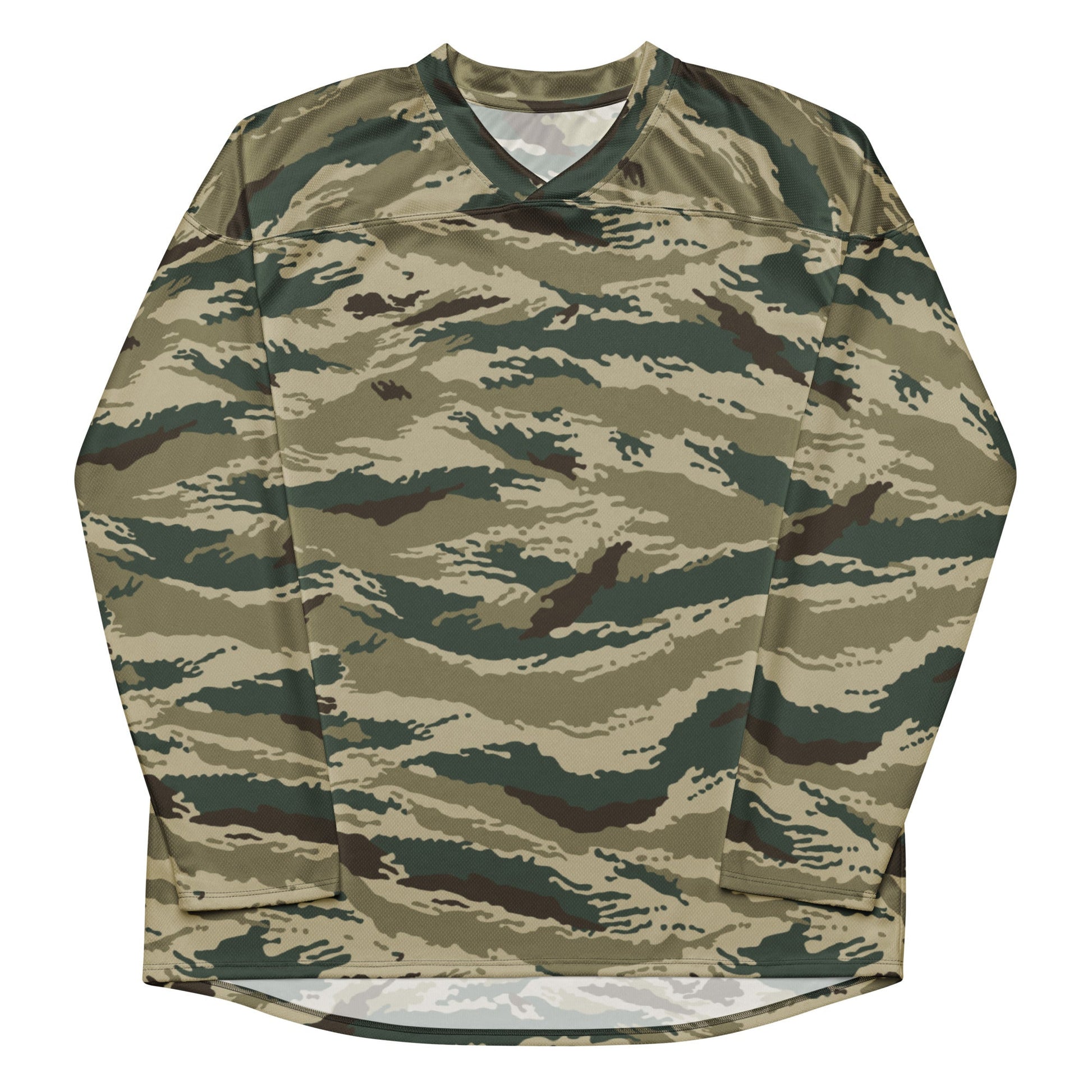 Russian Tiger Stripe Kamysh Green CAMO hockey fan jersey - Hockey Jerseys