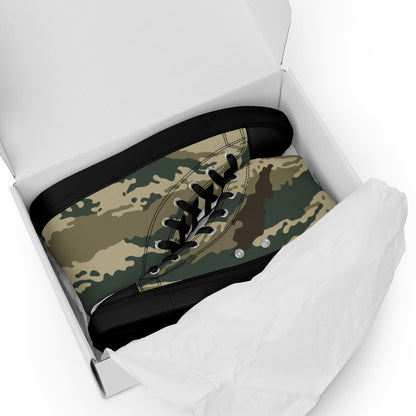 Russian Tiger Stripe Kamysh Green CAMO Mens high top canvas shoes - High Top Canvas Shoes