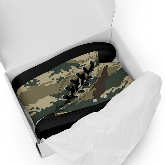 Russian Tiger Stripe Kamysh Green CAMO Mens high top canvas shoes - High Top Canvas Shoes