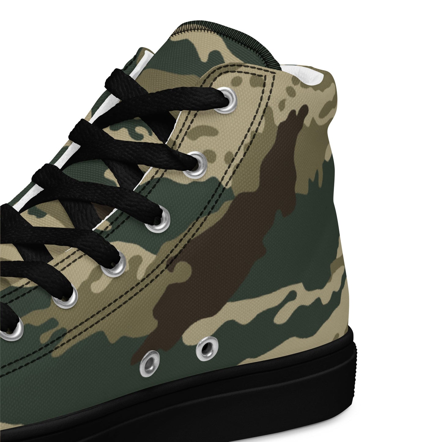 Russian Tiger Stripe Kamysh Green CAMO Mens high top canvas shoes - High Top Canvas Shoes