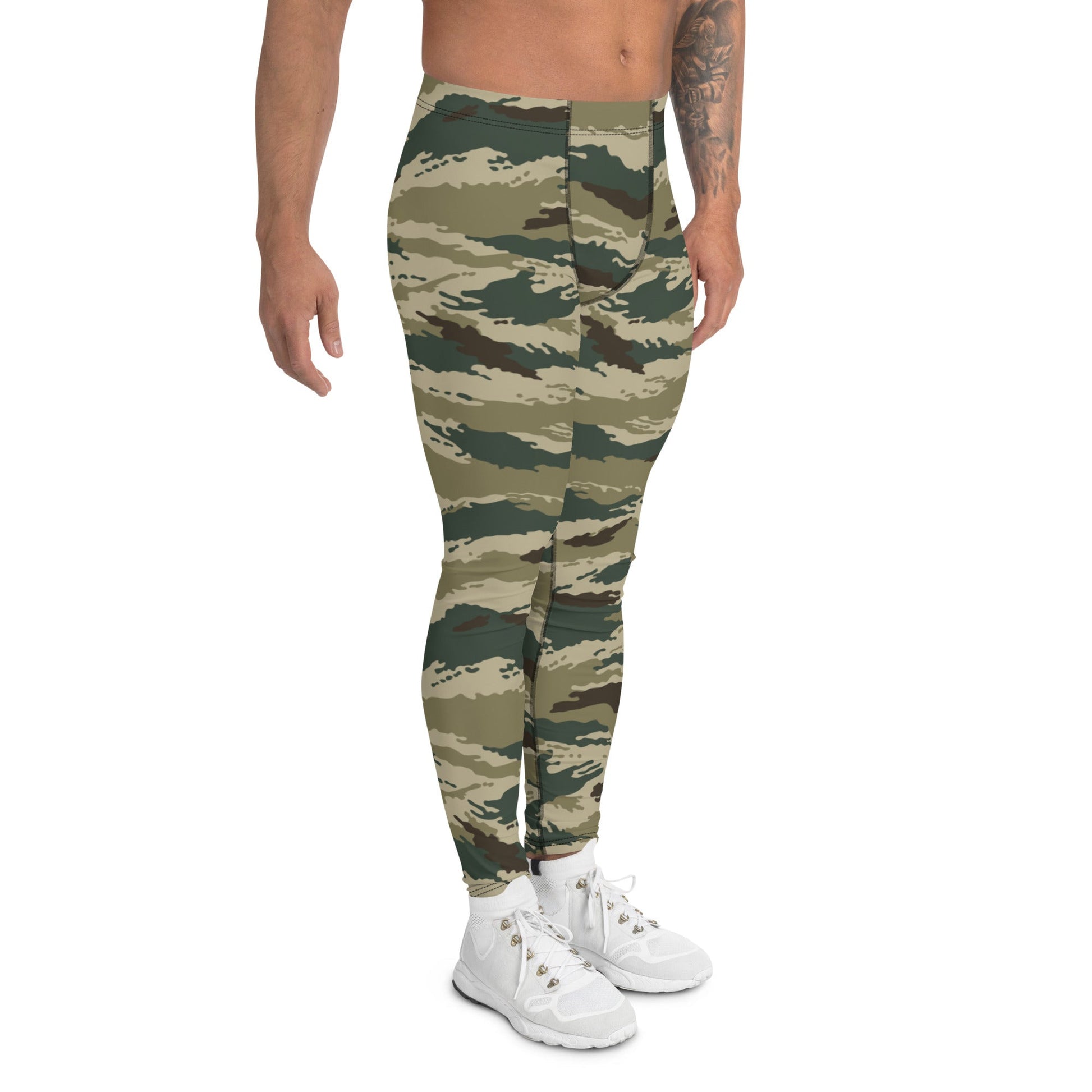 Russian Tiger Stripe Kamysh Green CAMO Mens Leggings