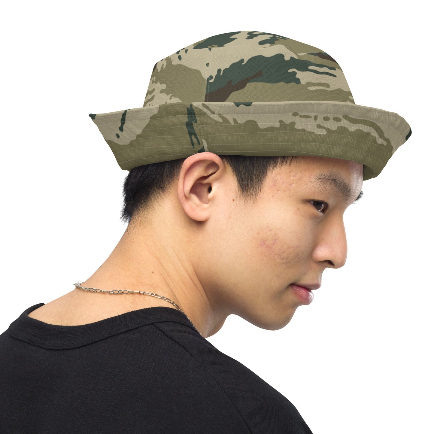 Russian Tiger Stripe Kamysh Green CAMO Reversible bucket hat - Bucket Hats