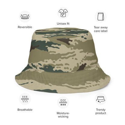 Russian Tiger Stripe Kamysh Green CAMO Reversible bucket hat - Bucket Hats