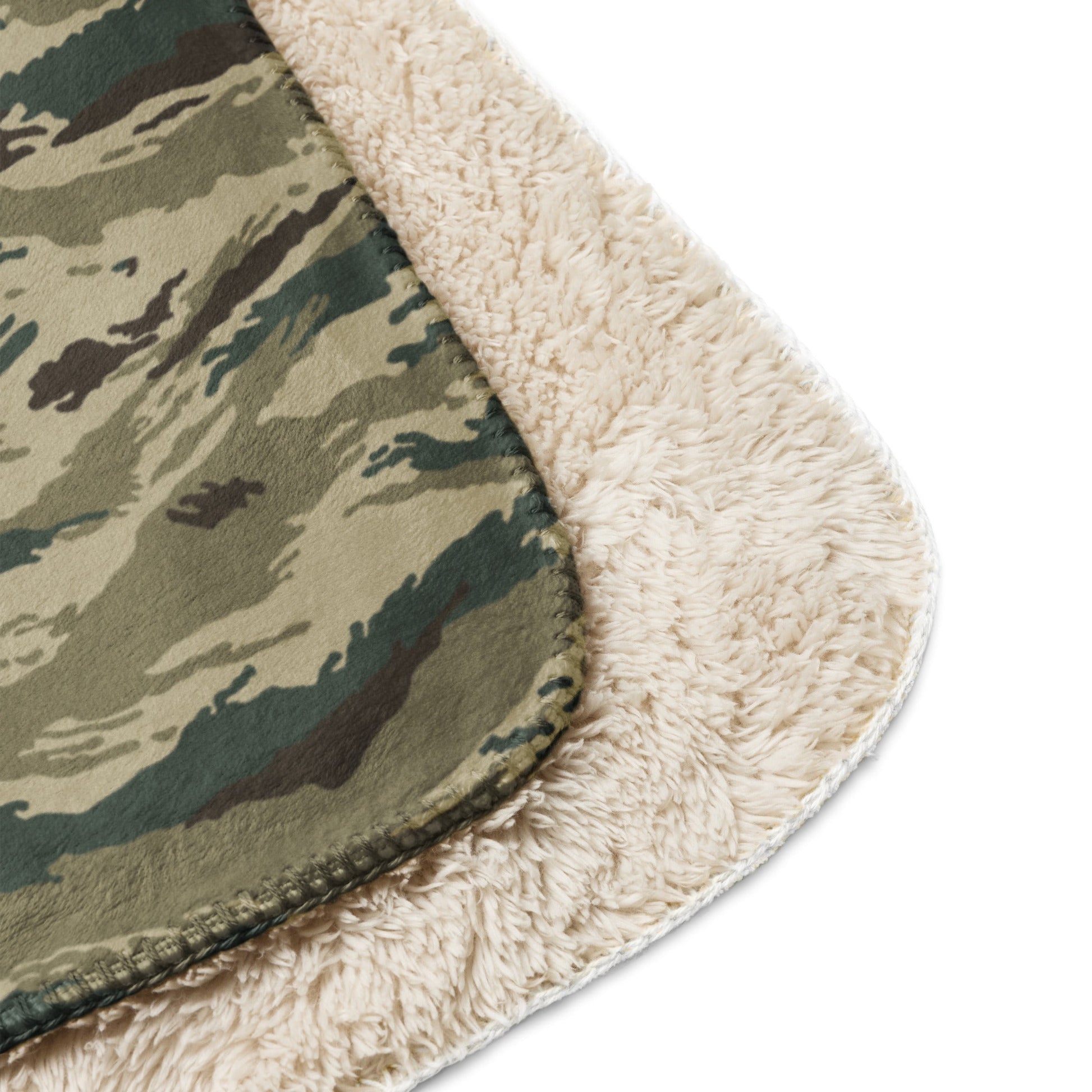 Russian Tiger Stripe Kamysh Green CAMO Sherpa blanket - Blankets