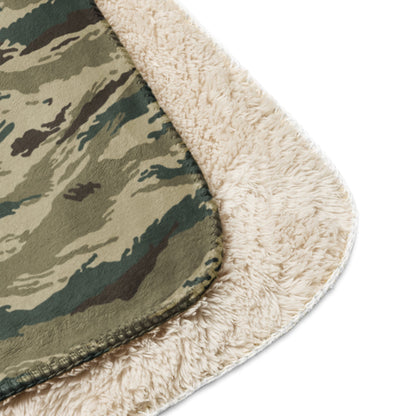 Russian Tiger Stripe Kamysh Green CAMO Sherpa blanket - Blankets