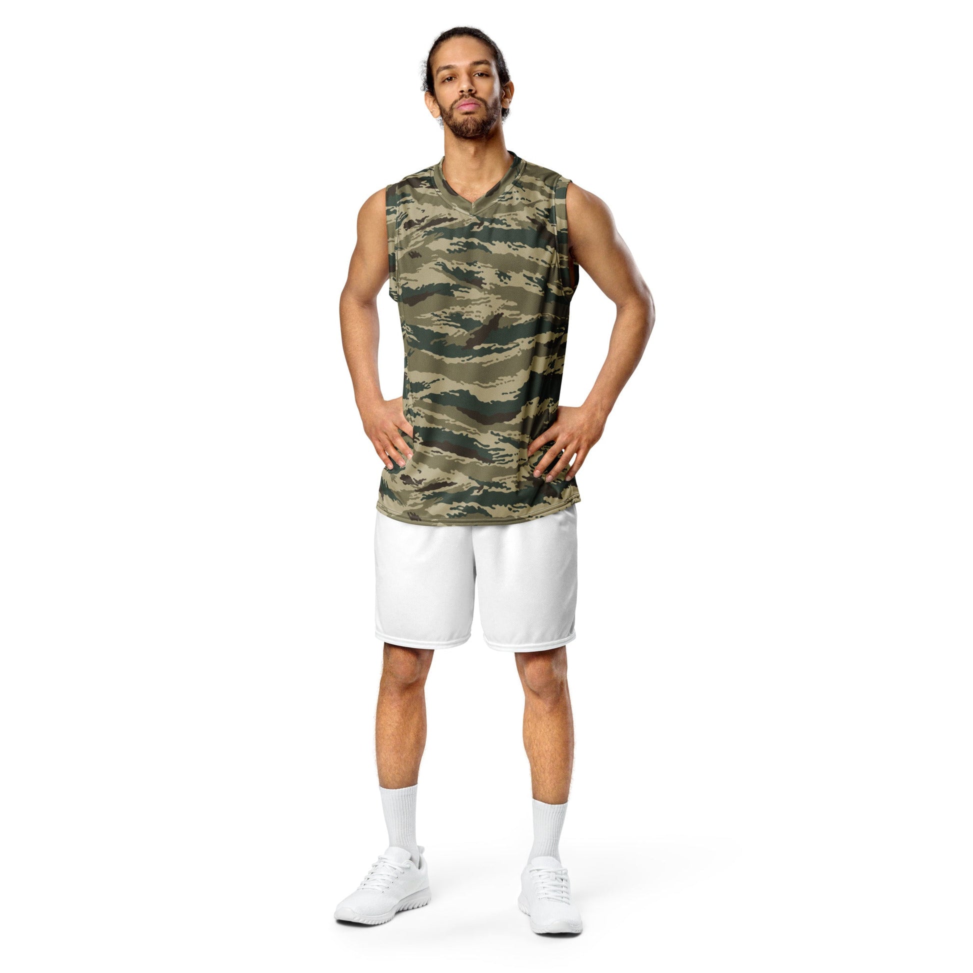 Russian Tiger Stripe Kamysh Green CAMO unisex basketball jersey - Basketball Jerseys