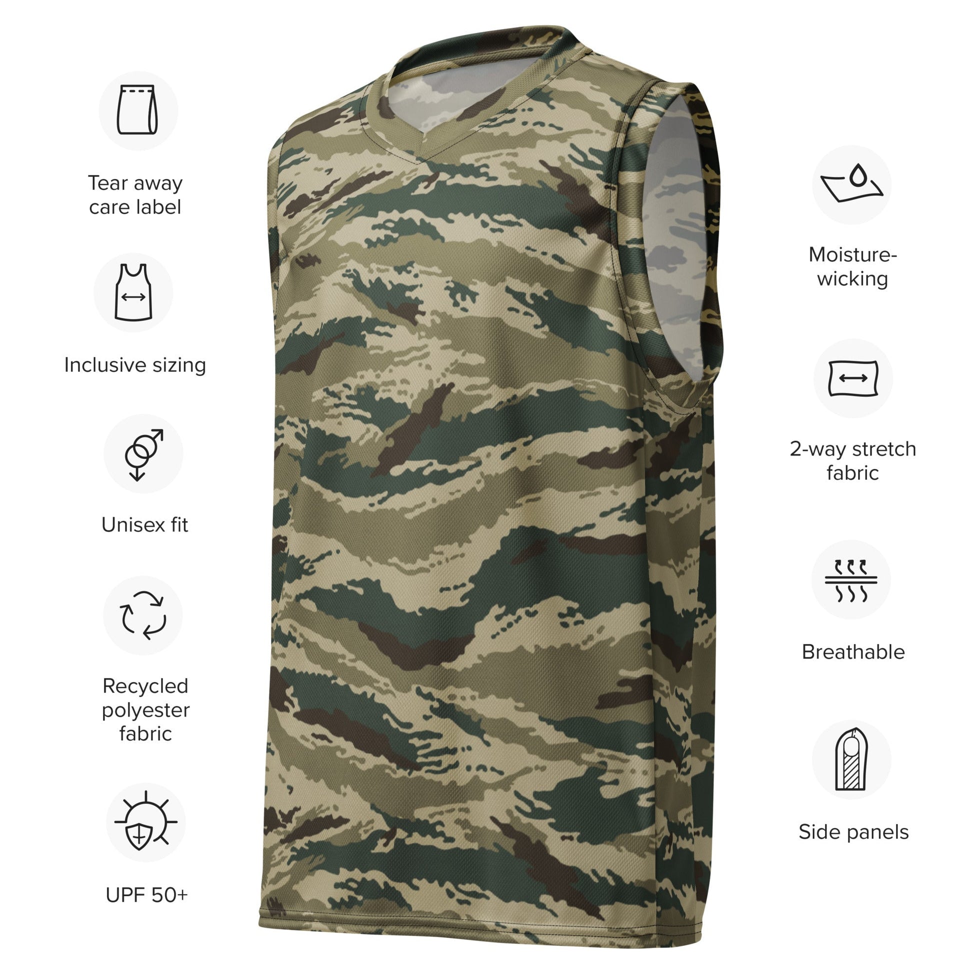 Russian Tiger Stripe Kamysh Green CAMO unisex basketball jersey - Basketball Jerseys