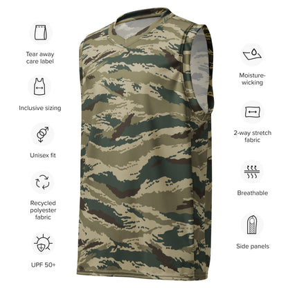 Russian Tiger Stripe Kamysh Green CAMO unisex basketball jersey - Basketball Jerseys