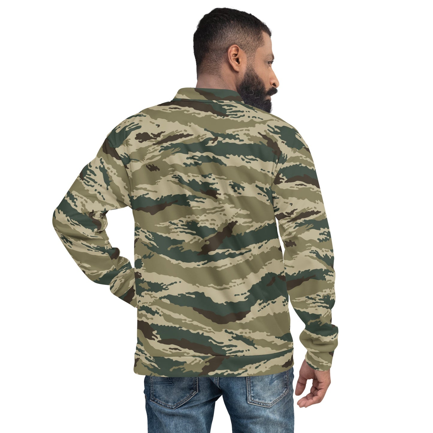Russian Tiger Stripe Kamysh Green CAMO Unisex Bomber Jacket - Jackets