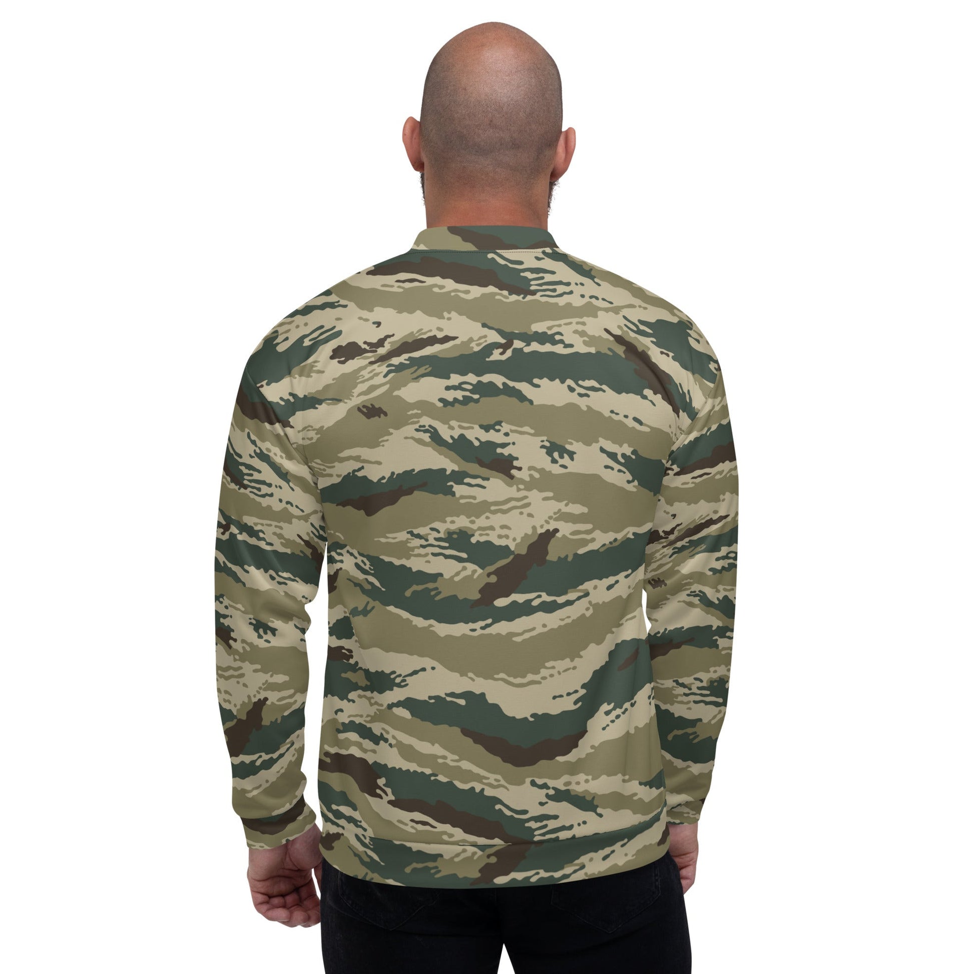 Russian Tiger Stripe Kamysh Green CAMO Unisex Bomber Jacket - Jackets