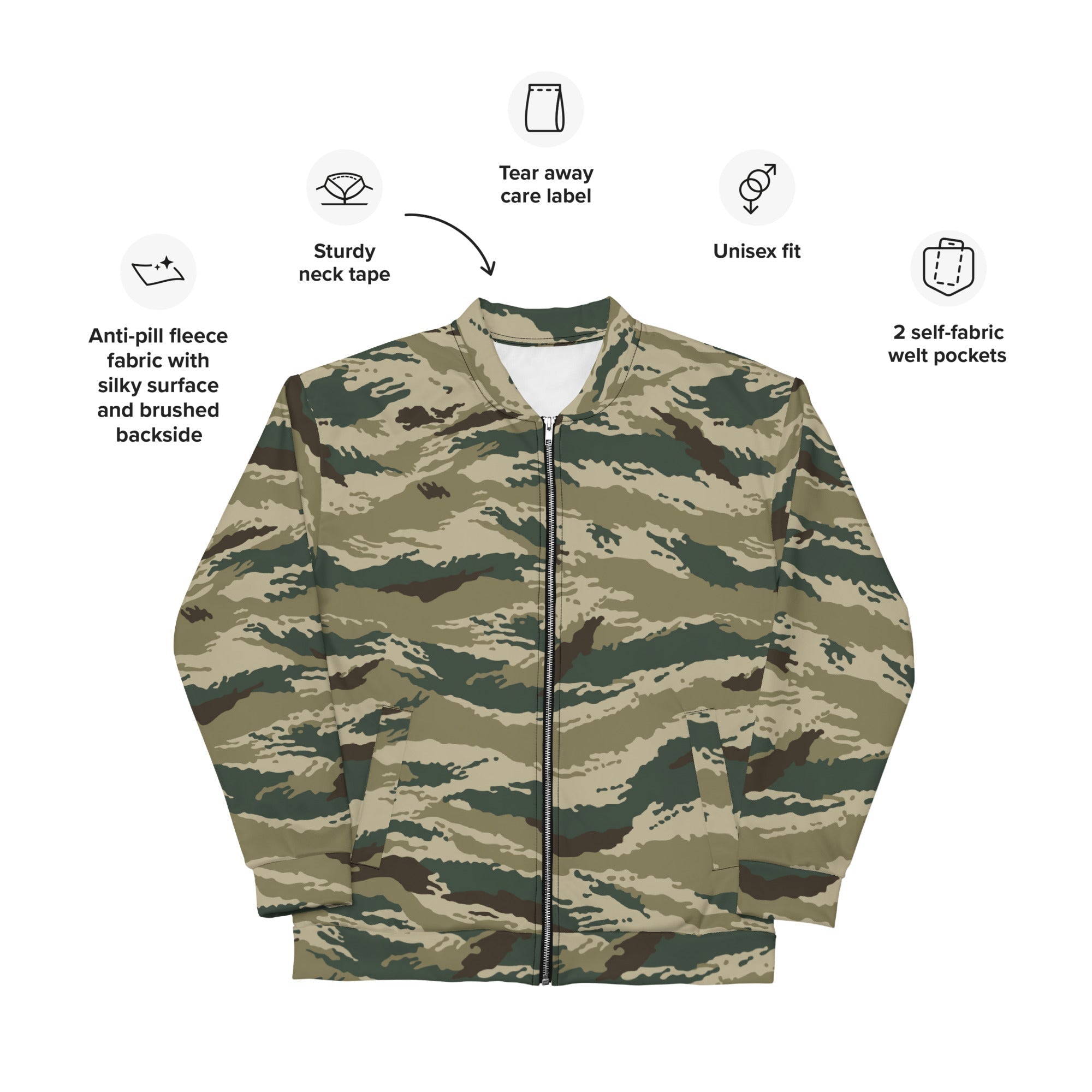 CAMO HQ - Russian Tiger Stripe Kamysh Green CAMO Unisex Bomber