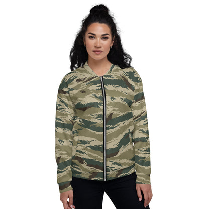 Russian Tiger Stripe Kamysh Green CAMO Unisex Bomber Jacket - Jackets