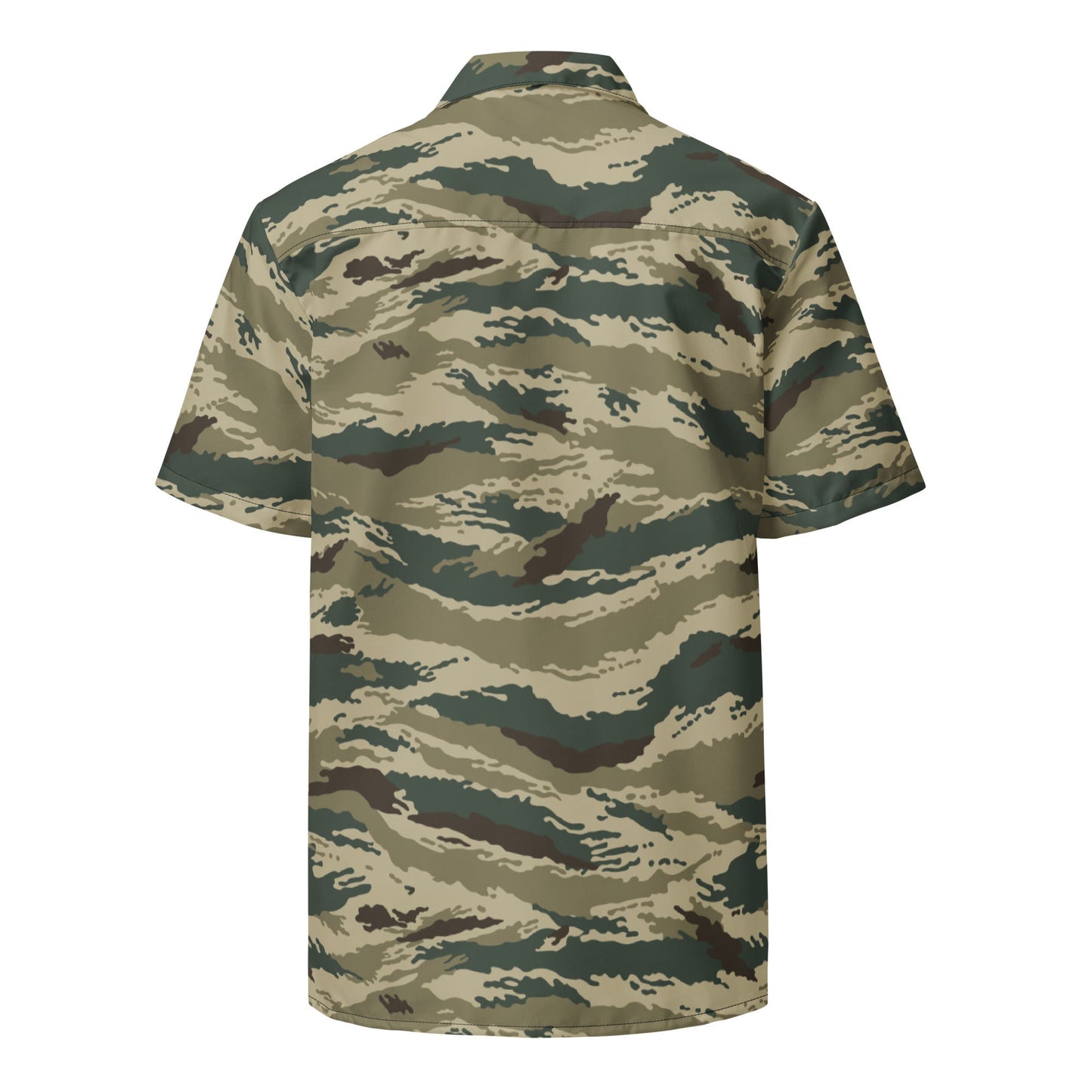 Russian Tiger Stripe Kamysh Green CAMO Unisex button shirt - Button Shirts