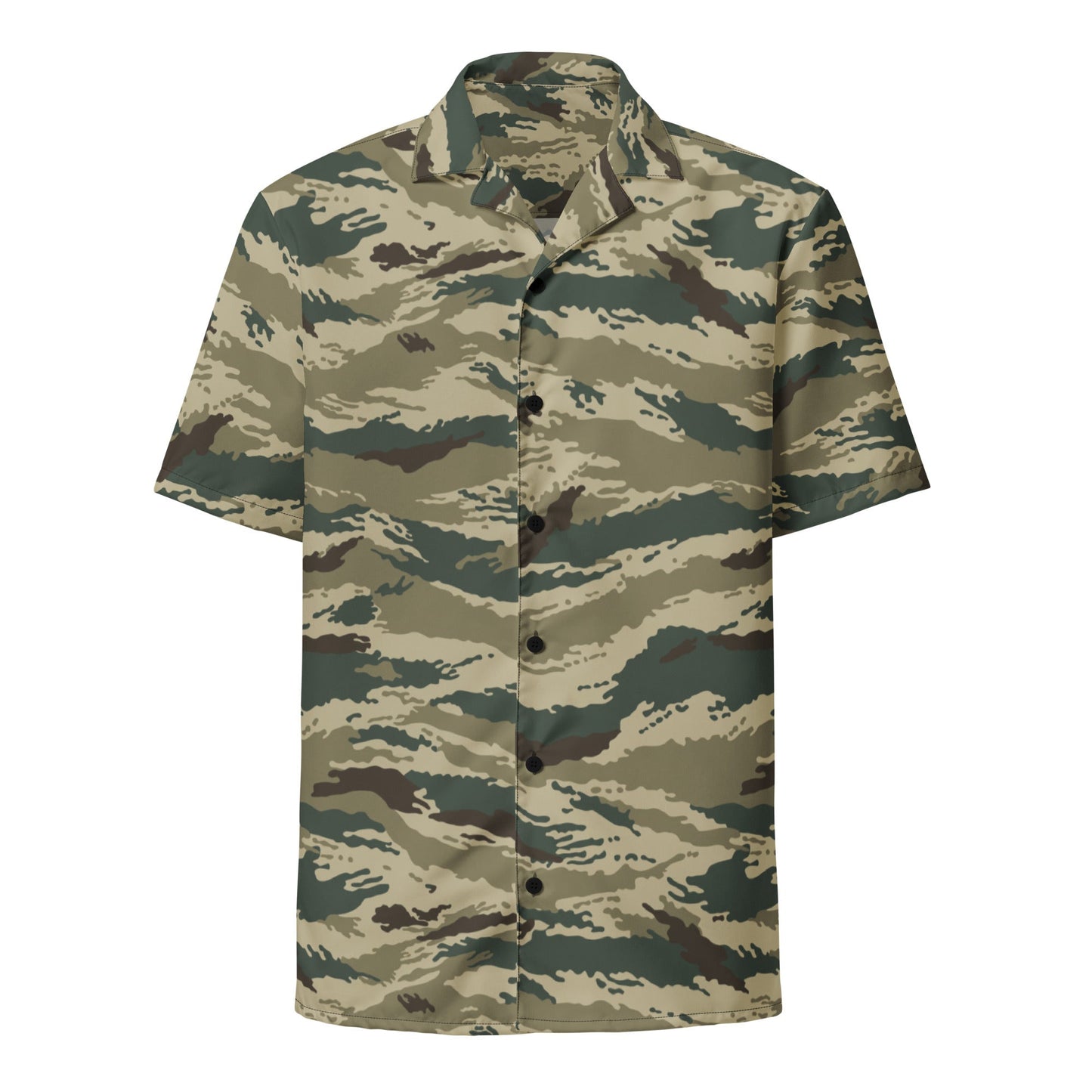 Russian Tiger Stripe Kamysh Green CAMO Unisex button shirt - Button Shirts