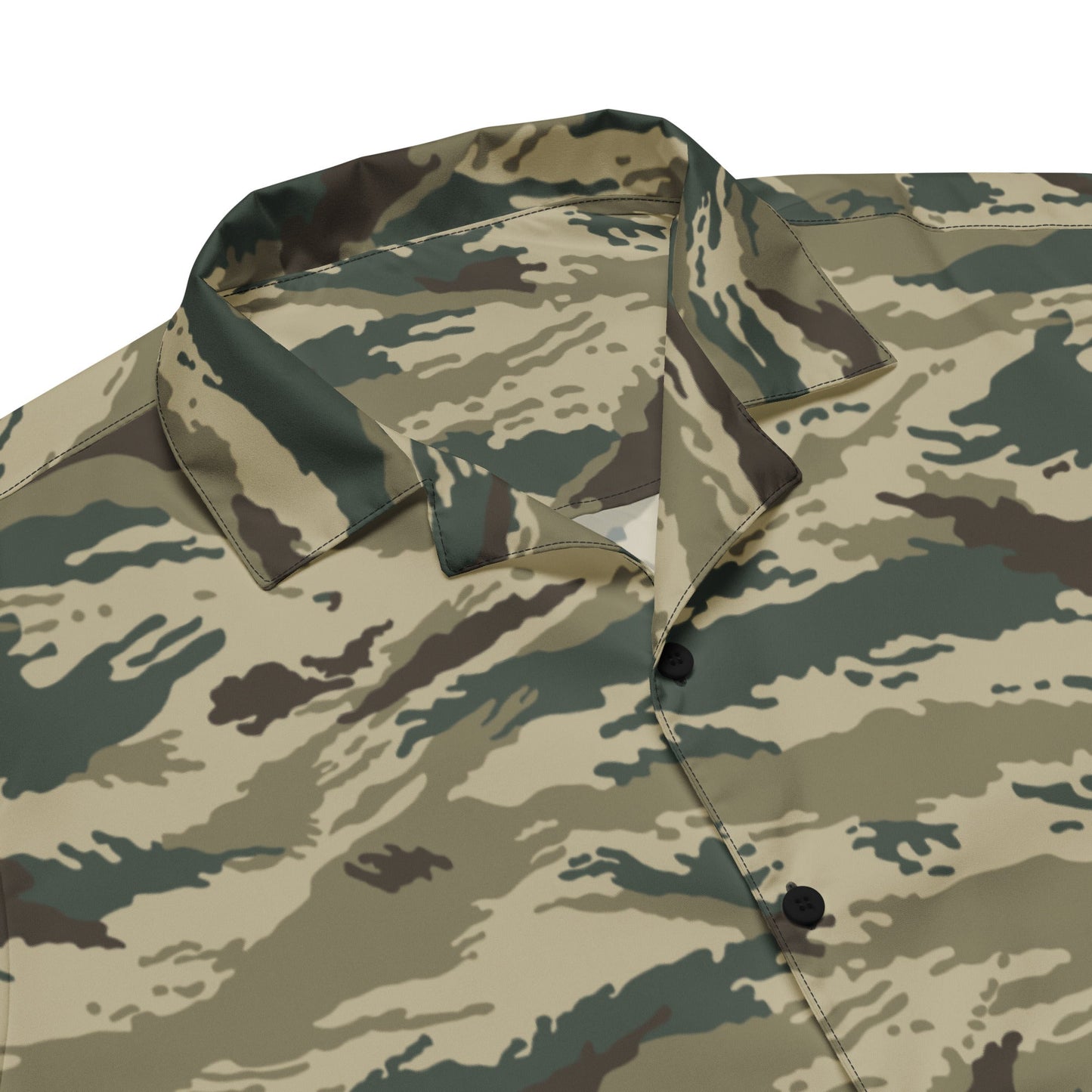 Russian Tiger Stripe Kamysh Green CAMO Unisex button shirt - Button Shirts